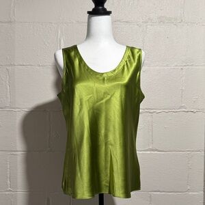 Eileen Fisher Lime Green 100% Silk Camisole Top